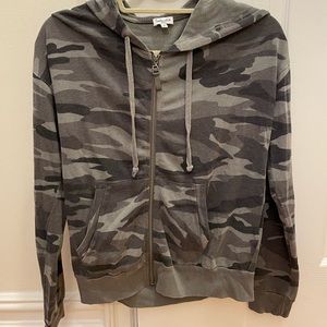 Splendid Camo Zip Up Hoodie
